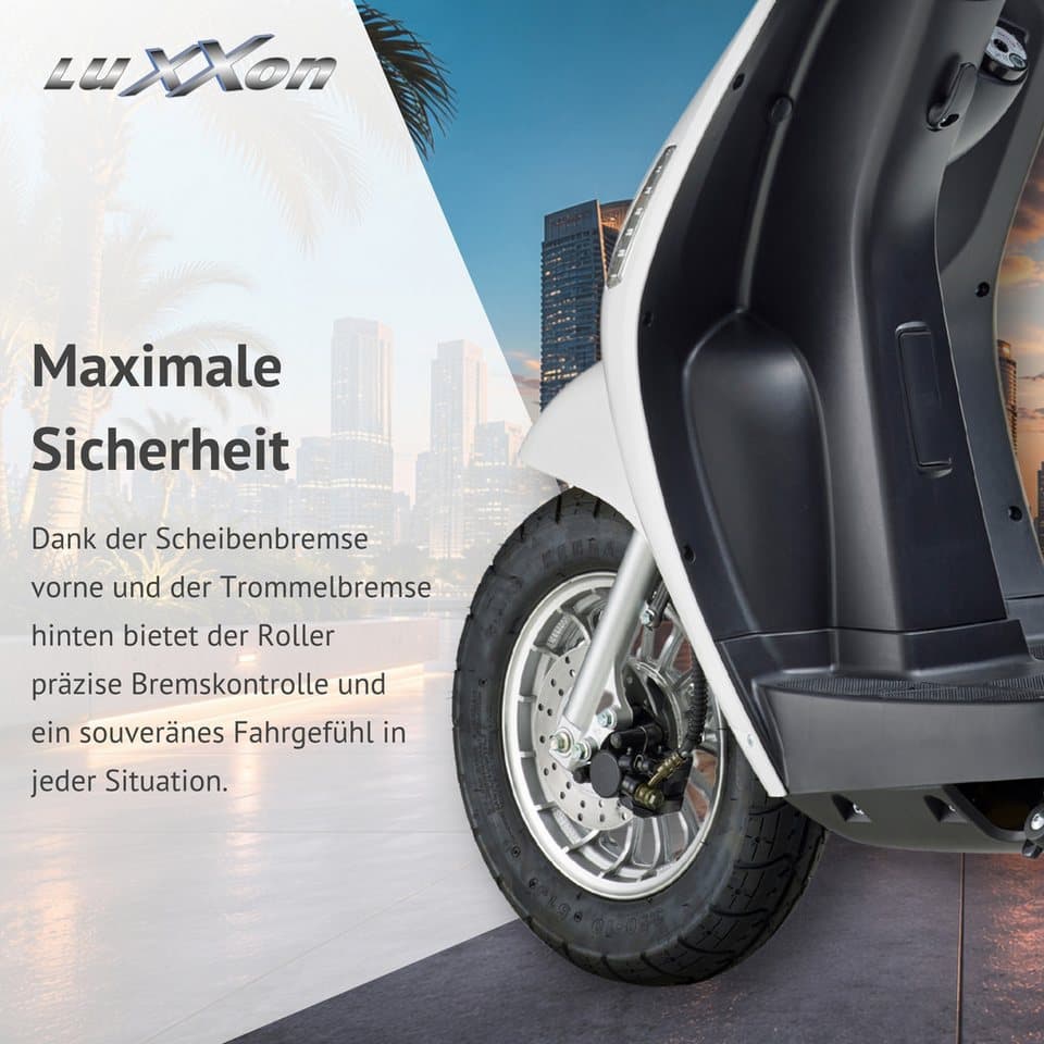 Luxxon E-Mofaroller E 3000, 3000 W, 25 km/h, bis zu 65 km Reichweite, mit Straßenzulassung, 2 Sitzplätze - Thumbnail 10