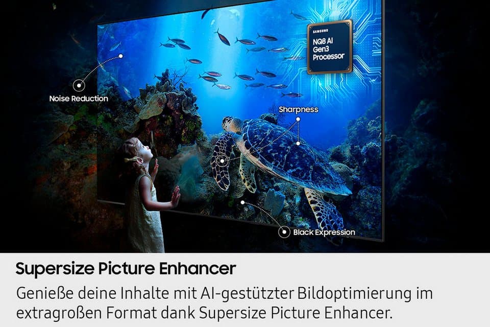 Samsung GQ65QN990FT QLED-Fernseher (163 cm/65 Zoll, 8K Ultra HD, Smart-TV, 8K AI Upscaling Pro & Glare Free, Wireless One Connect Box, Art Store) - Thumbnail 7
