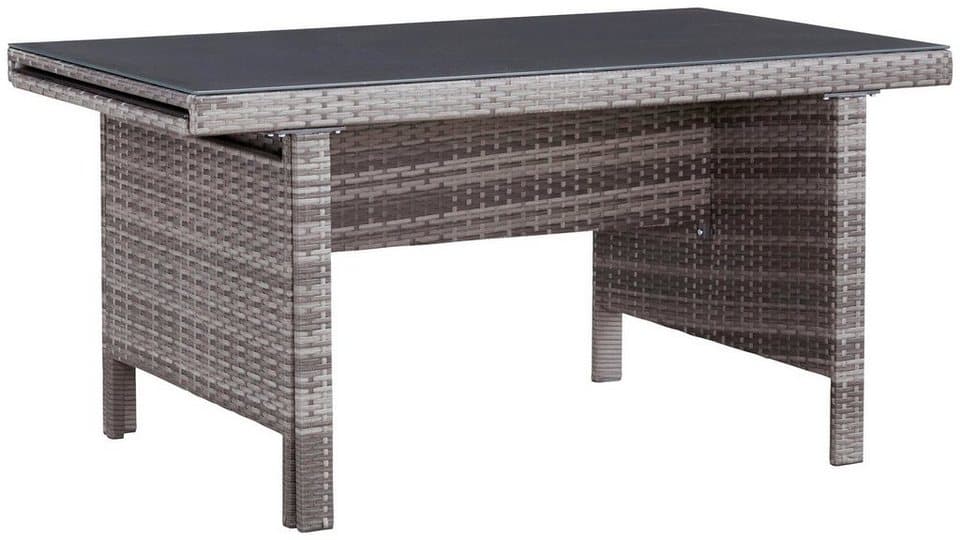KONIFERA Garten-Essgruppe Parla, (Set, 21-tlg., 6xSessel, 1x AZ-Tisch 150-242,5cm,2x Hocker,inkl. Auflagen, Polyrattan), 2 der 6 Sessel sind verstellbar, Grau, Tischplatte aus Sicherheitsglas - Thumbnail 4