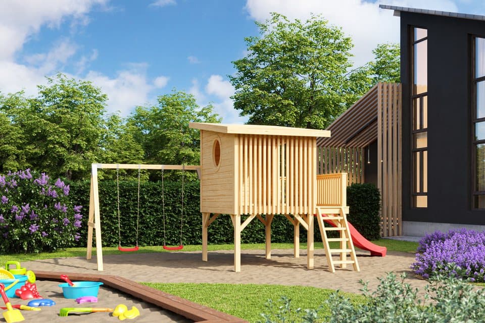 Nordic Holz Doppelschaukel Tivoli, Ergänzung für Tivoli 1 Kinderspielhaus - Thumbnail 3