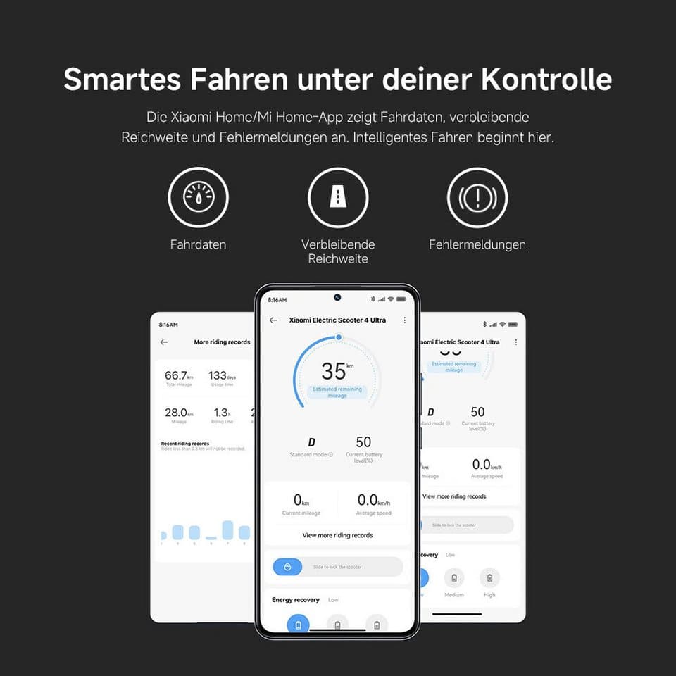 Xiaomi E-Scooter Mi 4 Ultra, 20 km/h, Electric Scooter, mit Straßenzulassung, bis zu 70 km Reichweite - Thumbnail 10