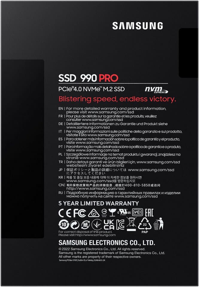 Samsung 990 PRO NVMe™ M.2 interne SSD (4TB) 7450 MB/S Lesegeschwindigkeit, 6900 MB/S Schreibgeschwindigkeit - Thumbnail 8