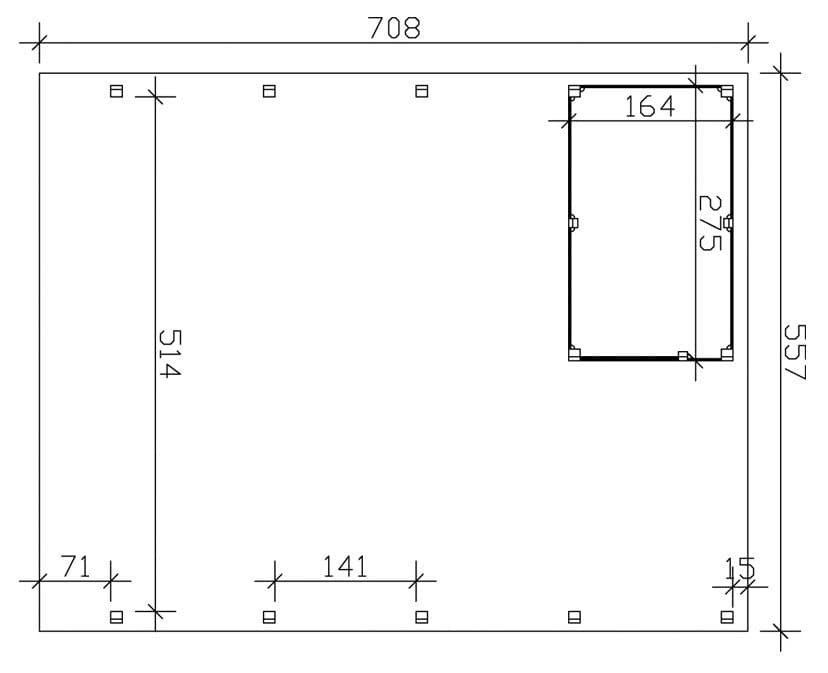 Skanholz Doppelcarport Friesland, BxT: 557x708 cm, 207 cm Einfahrtshöhe, (Set), mit Abstellraum - Thumbnail 5