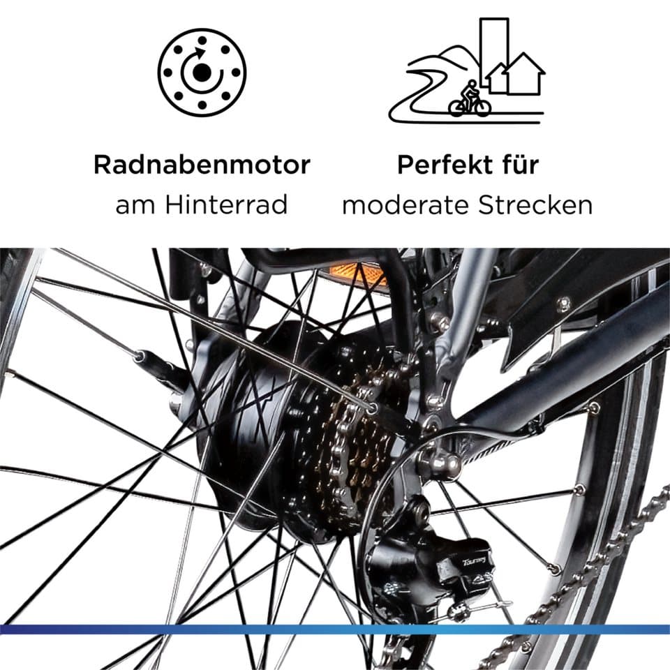 Zündapp E-Bike Trekkingrad Green 7.7 Herren, 21 Gang Shimano Tourney Schaltwerk, Kettenschaltung, Heckmotor, 536 Wh, Pedelec, Elektrofahrrad für Damen u. Herren - Thumbnail 3