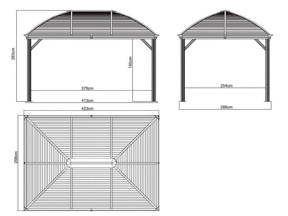 Sojag Pavillon Moreno 10x14, BxT: 298x423 cm - Thumbnail 8