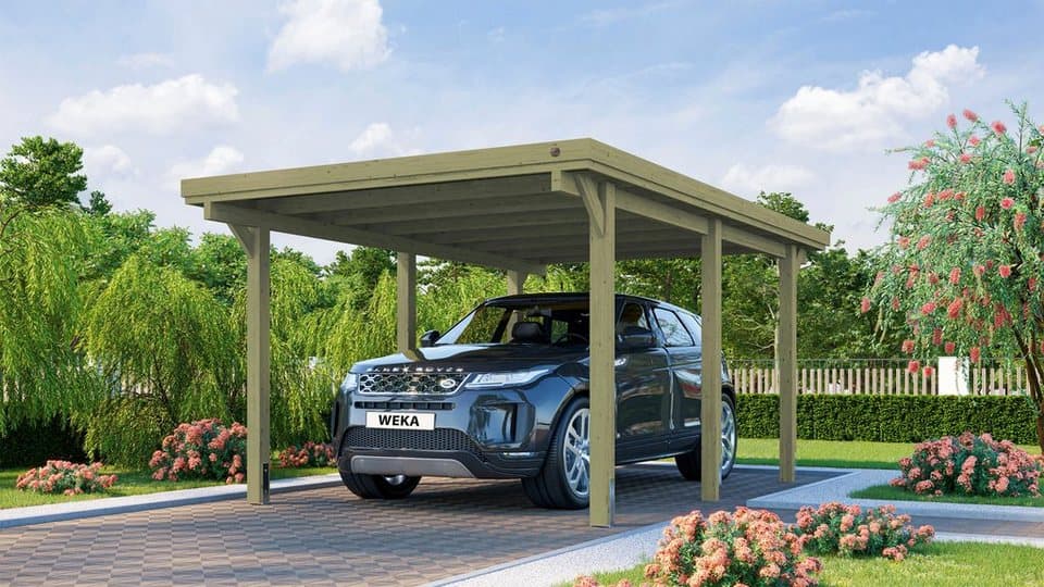 weka Einzelcarport "617 Gr.1" aus kesseldruckimprägniertem Kiefernholz, BxT: 322x512 cm, 215 cm Einfahrtshöhe - Thumbnail 2