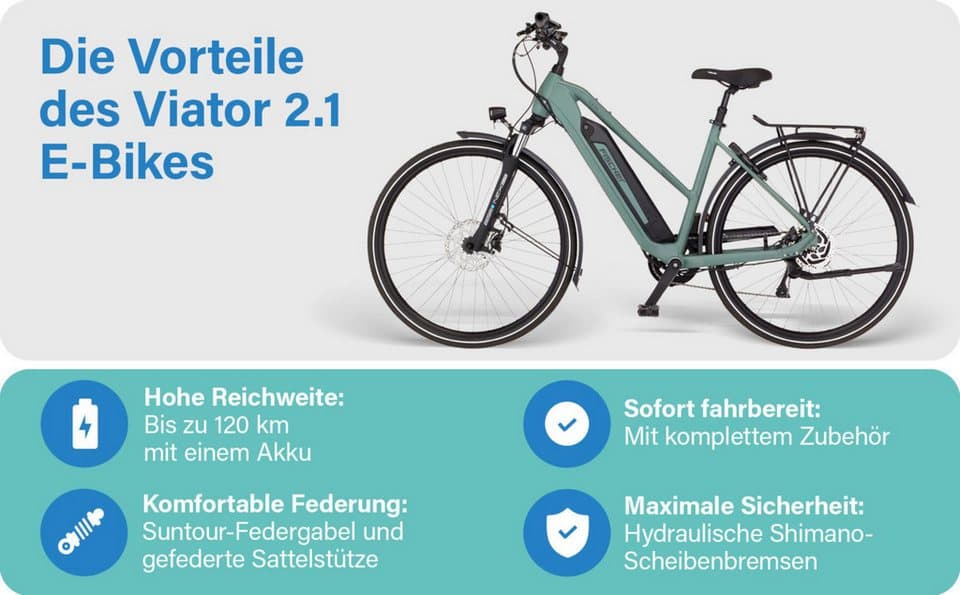 FISCHER Fahrrad E-Bike Trekkingrad VIATOR 2.1 459 ACTIVE, 8 Gang Shimano ACERA Schaltwerk, Heckmotor, 459 Wh, (mit Akku-Ladegerät, mit Werkzeug), Pedelec, Elektrofahrrad für Damen und Herren - Thumbnail 27