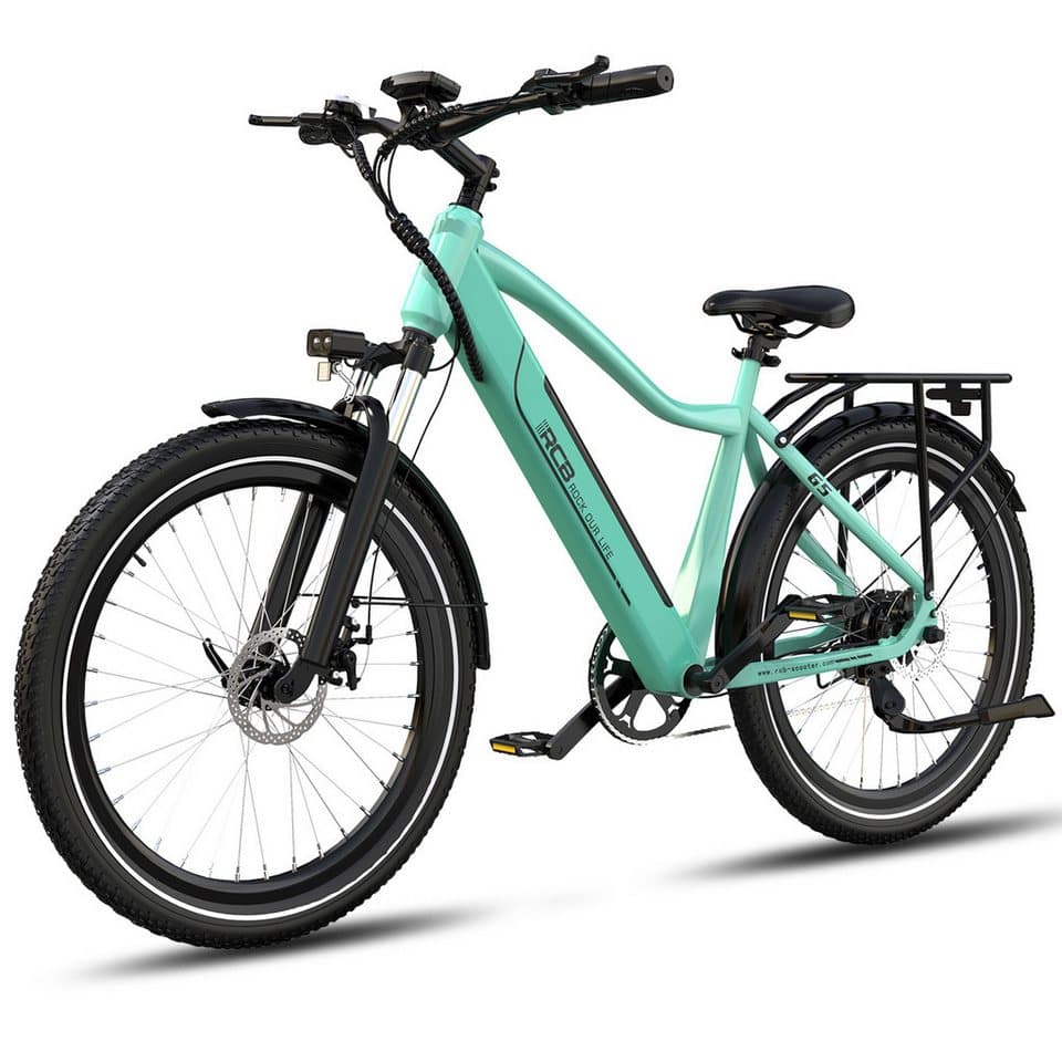 RCB E-Bike Pedelec G5 für Stadt und Gelände,27,5Zoll Herren Elektrofahrrad,13Ah,60-100 km, 7 Gang, Kettenschaltung, Heckmotor, 468 Wh, APP&NFC,ebike Herren,Gepäckträger hinten,max. Geschwindigkeit: 25 km/h