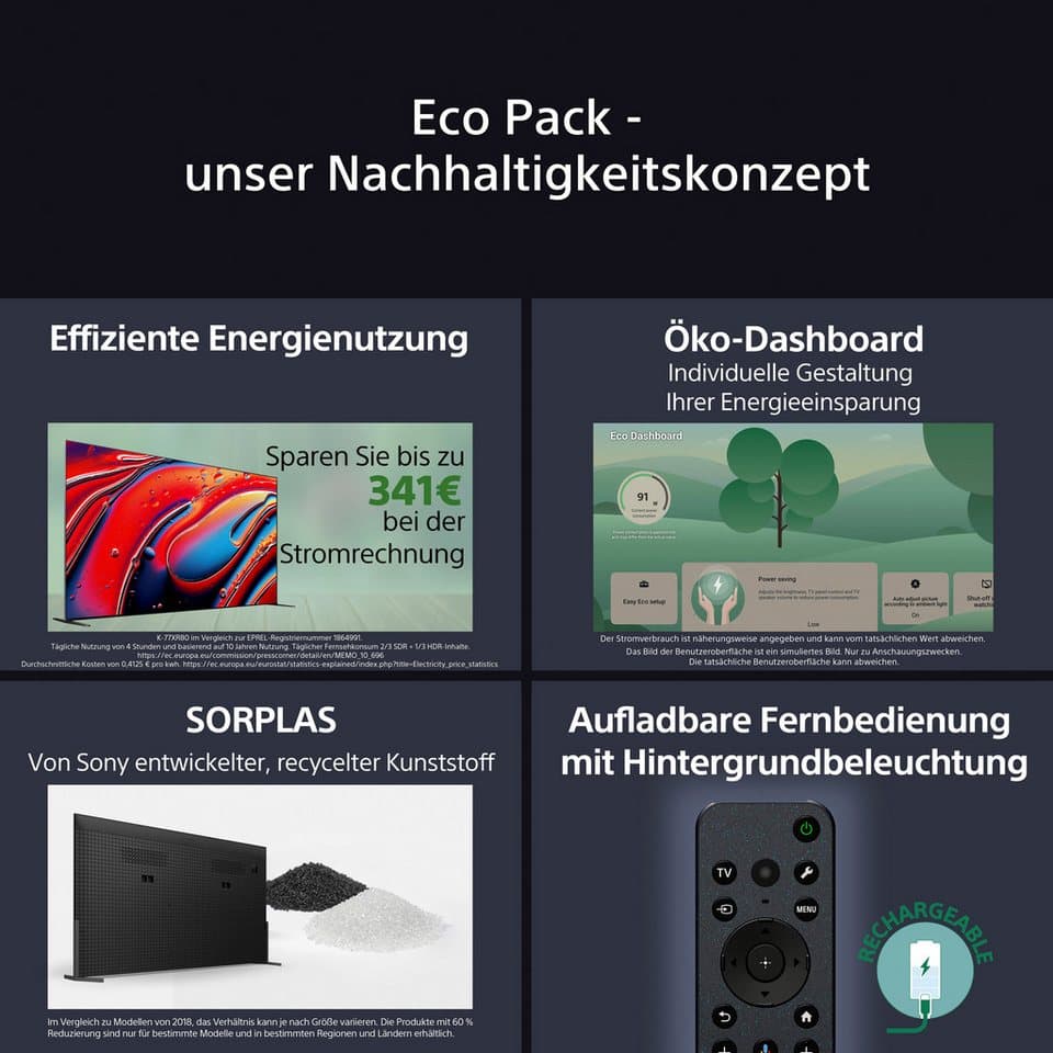 Sony K-55XR80 OLED-Fernseher (139 cm/55 Zoll, 4K Ultra HD, Smart-TV, Google TV, BRAVIA 8, 4K HDR, Dolby Vision, Gaming Funktionen für Playstation 5) - Thumbnail 12
