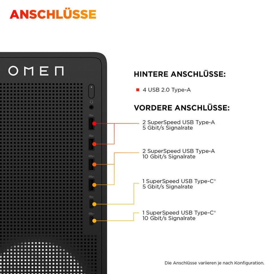 HP OMEN 16L TG03-0271ng Gaming-PC (AMD Ryzen 7 8700F, GeForce RTX 5060, 16 GB RAM, 512 GB SSD, Luftkühlung) - Thumbnail 8