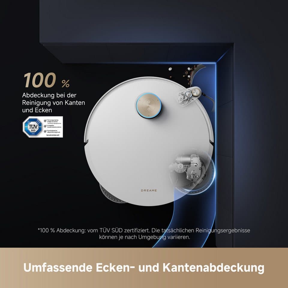 Dreame Saugroboter mit Wischfunktion L50 Pro Ultra, 600 W, 19500Pa Saugkraft, Vollautomatische Basisstation, Reinigung bei 75° C - Thumbnail 5