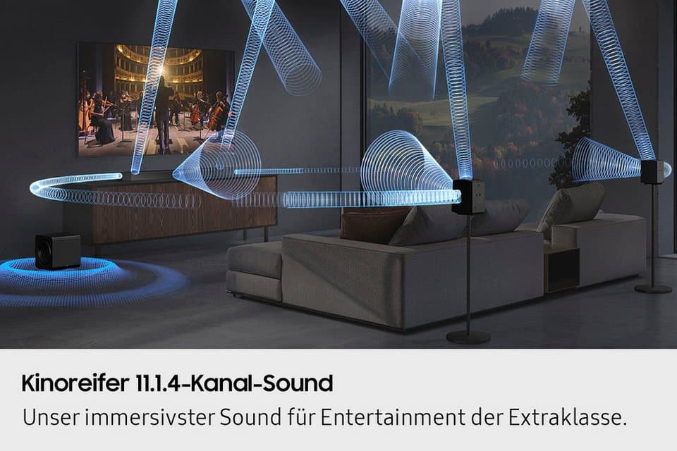 Samsung HW-Q995GF Q-Soundbar Soundbar 11.1.4 (Bluetooth, WLAN (WiFi), 40 W, 11.1.4-Kanal Subwoofer & Rücklautsprecher, Kabellos Dolby Atmos, DTS:X) - Thumbnail 7