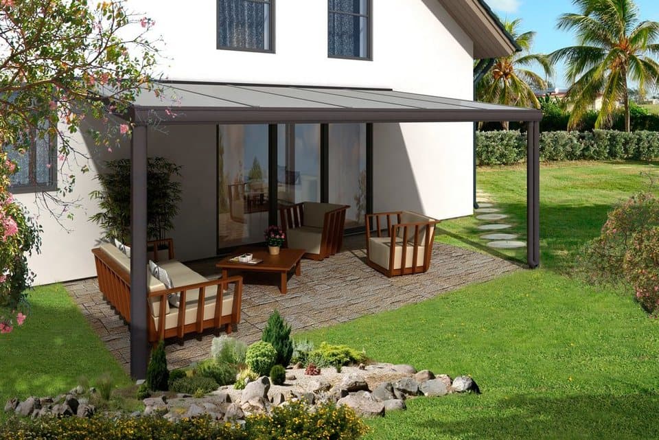 Skanholz Terrassendach Genua, BxT: 541x257 cm, Bedachung Doppelstegplatten, 541 cm Breite, verschiedene Tiefe - Bild 1