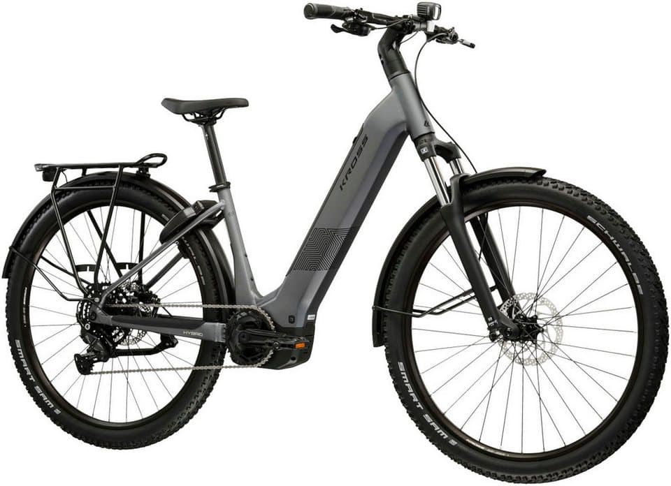 Kross E-Bike ATB Influx Hybrid SUV 2.0 16,7Ah / BOSCH 600 Wh 29" grau 9 Gänge 2026, 9 Gang Shimano CUES U4000 Schaltwerk, Kettenschaltung, Mittelmotor, 600 Wh, BOSCH PERFORMANCE LINE PX 36 V/250 W, Mittelmotor - Thumbnail 2