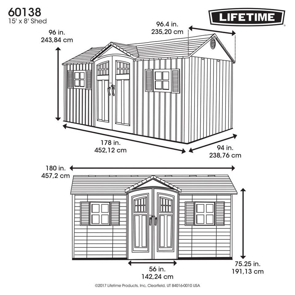 Lifetime Gerätehaus Castle, BxT: 457x244 cm, (Set), Kunststoff, inkl. Fußboden, Regale und Werkzeugtasche - Thumbnail 9
