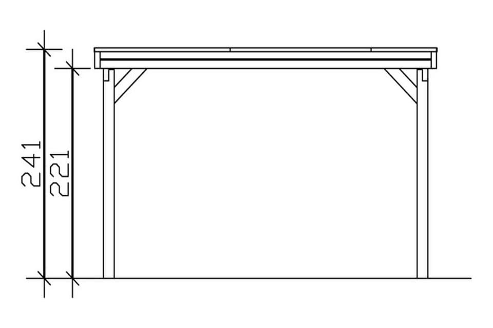 Skanholz Einzelcarport Friesland, BxT: 397x860 cm, 221 cm Einfahrtshöhe - Thumbnail 6