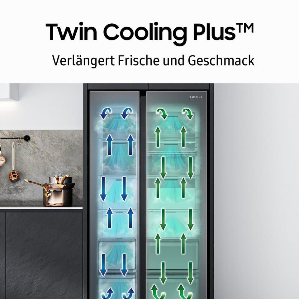 Samsung Side-by-Side RS80F RS80F66KBFEF, 178 cm hoch, 91,2 cm breit - Thumbnail 9