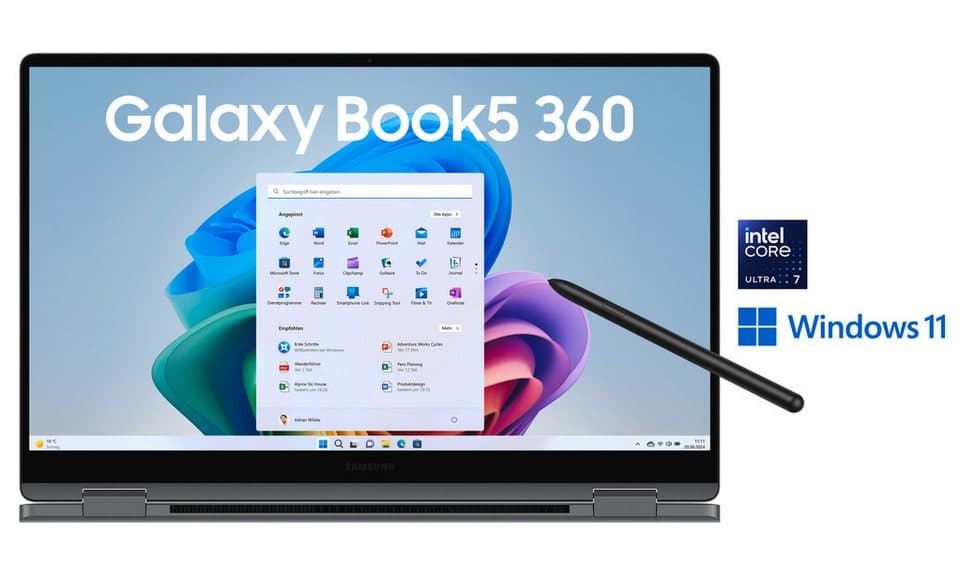 Samsung Galaxy Book5 360 15,6'' (NP750Q) Ultra7 16 GB + 512 GB Convertible Notebook (39,6 cm/15,6 Zoll, Intel Core Ultra 7, ARC, 16 GB, 512 GB SSD) - Thumbnail 3