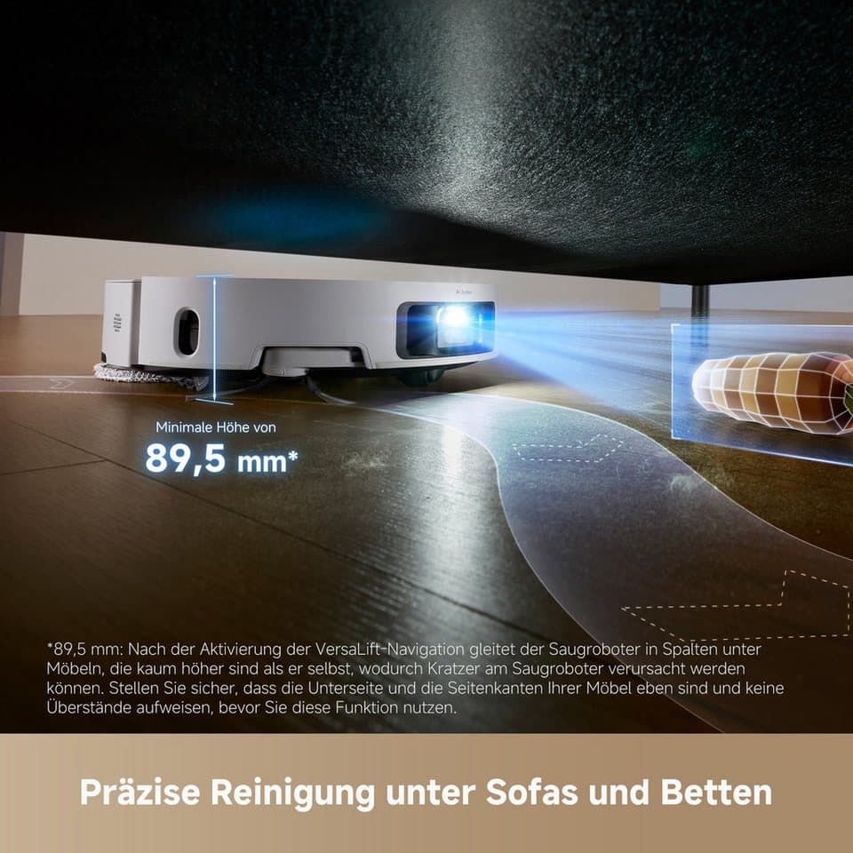 Dreame Saugroboter mit Wischfunktion L50 Pro Ultra, 600 W, 19500Pa Saugkraft, Vollautomatische Basisstation, Reinigung bei 75° C - Thumbnail 7