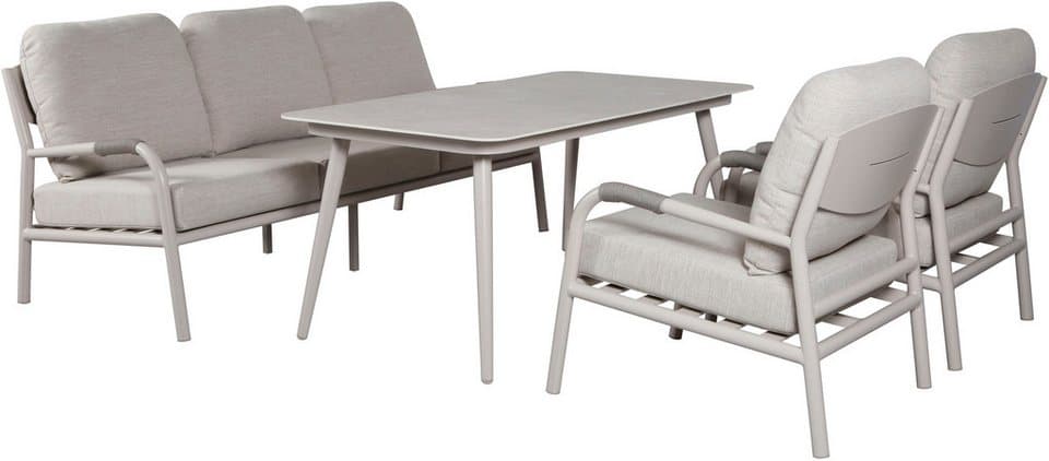 KONIFERA Gartenlounge-Set Fernando, (Set, 14-tlg., 1x 3er Bank, 2x Sessel, 4x Sitzauflagen, 5x Rückenauflagen, 1x Tisch), bestehend aus 2 Sesseln, 1 Sofa, 1 Tisch und Sitzauflagen - Thumbnail 3