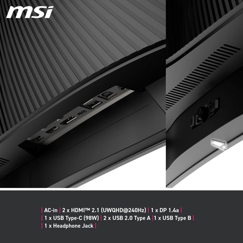 MSI MPG 341CQPX QD Curved-Gaming-OLED-Monitor (86,8 cm/34 ", 3440 x 1440 px, UWQHD, 0,03 ms Reaktionszeit, 240 Hz, OLED, 3 Jahre Herstellergarantie, höhenverstellbar, USB-C) - Thumbnail 19