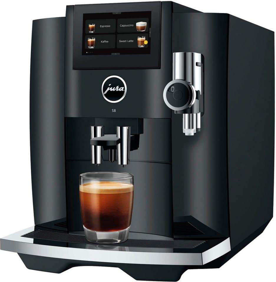 JURA Kaffeevollautomat 15482 S8 (EB), Piano Black, 27 Spezialitäten, Touch, Sweet Foam & Sirupaufsatz - Bild 1