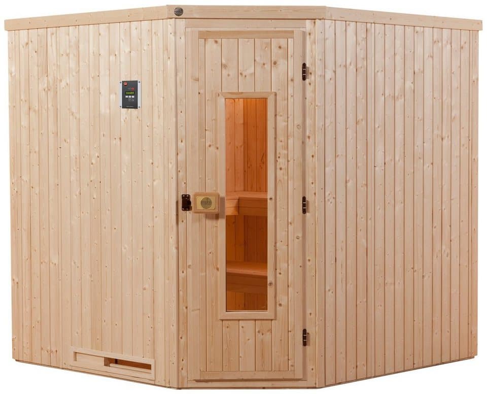 weka Sauna Varberg 3, BxTxH: 194 x 194 x 199 cm, 57 mm, 7,5 kW Bio-Ofen mit ext. Steuerung - Thumbnail 2