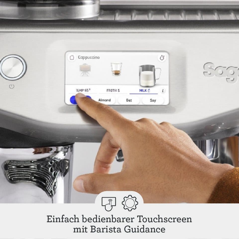 Sage Espressomaschine Barista Touch Impress SES882BSS, Cold Brew & Cold Espresso, Barista-Anleitung, Einstellungen für Milchalternativen - Thumbnail 12