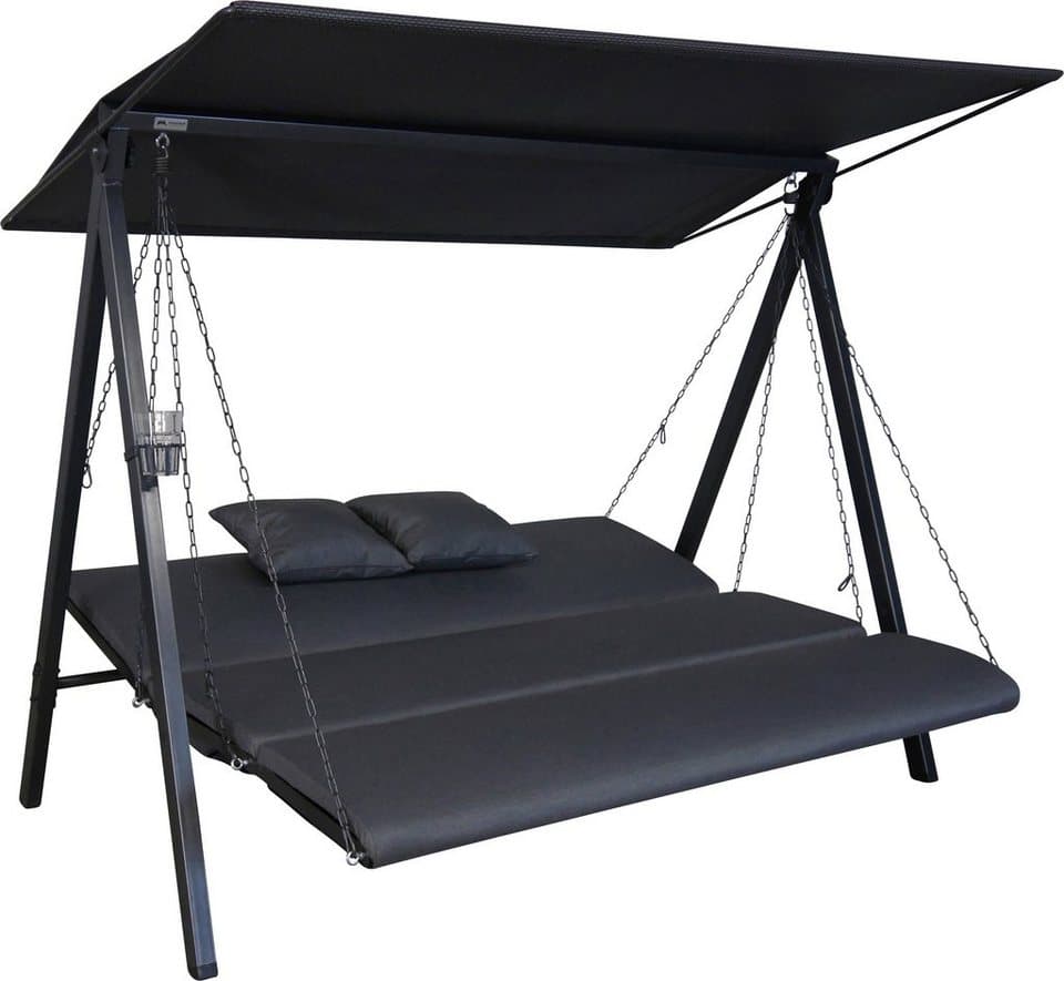 Angerer Freizeitmöbel Hollywoodschaukel Lounge Zip anthrazit, 3-Sitzer, Bettfunktion, wetterfest - Thumbnail 3