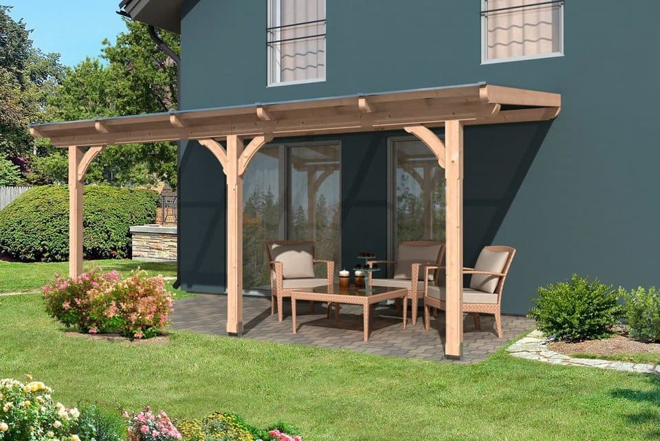 Skanholz Terrassendach Rimini, BxT: 541x250 cm, Bedachung Doppelstegplatten, 541 cm Breite, verschiedene Tiefen - Thumbnail 6