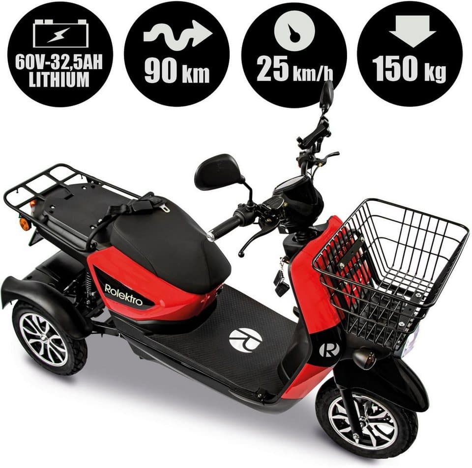 Rolektro Elektromobil Rolektro E-Carrier 25 V.3 Lithium ohne Koffer, 1000 W, 25 km/h, (Korb) - Thumbnail 4