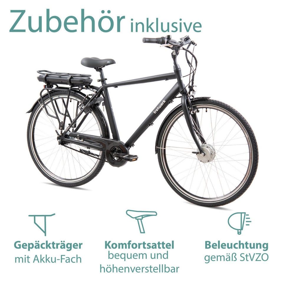 Tretwerk E-Bike Trekkingrad Mystic, 7 Gang, Nabenschaltung, Frontmotor, 468 Wh, Pedelec, Elektrofahrrad für Damen u. Herren - Thumbnail 4