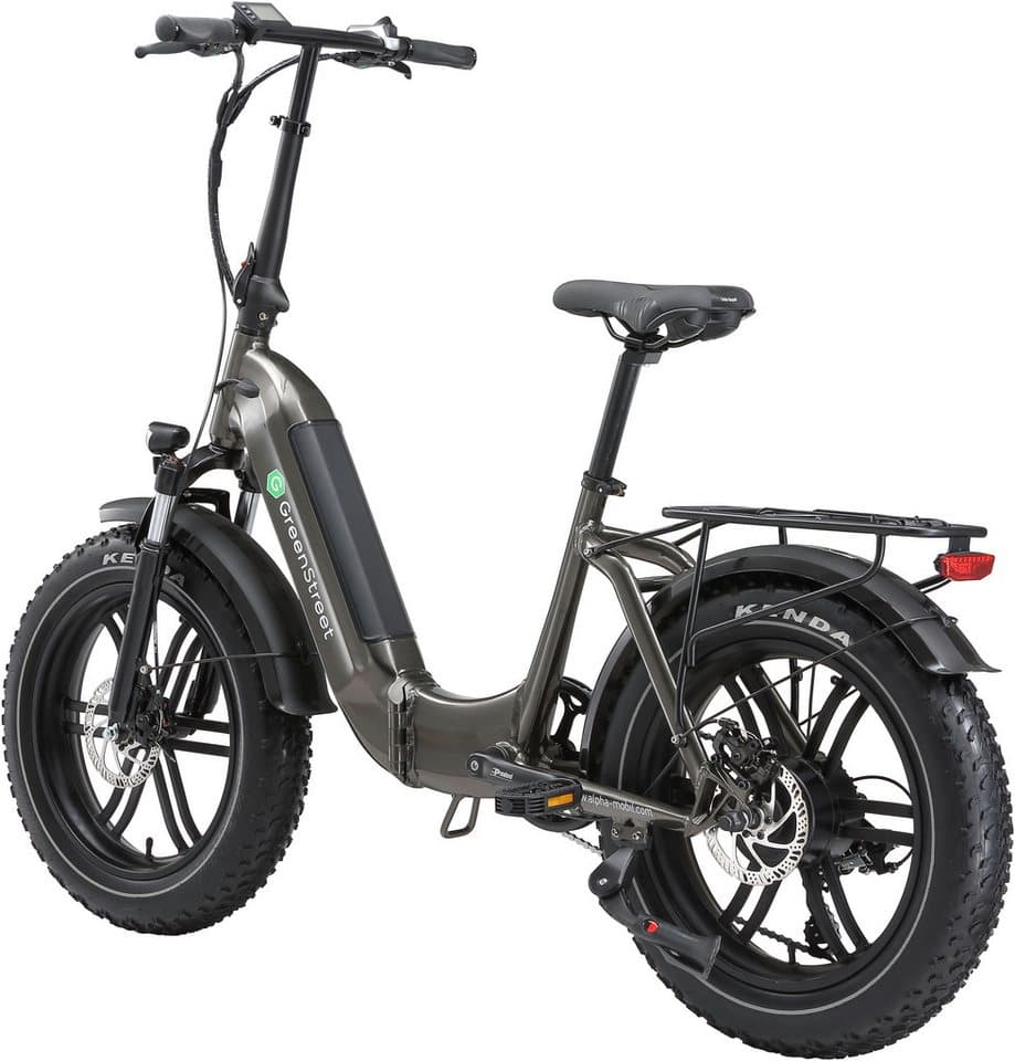 GreenStreet E-Bike Klapprad Tiefeinsteiger Klapprad GS5, 7 Gang Shimano, Kettenschaltung, Heckmotor, 360 Wh, (Set, 2 tlg., mit Akku-Ladegeräte, Fat Tires), Pedelec, Elektrofahrrad für Damen u. Herren - Thumbnail 6