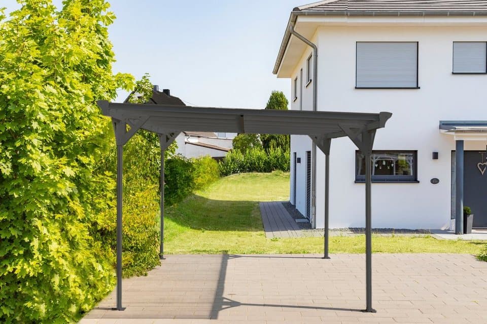 WESTMANN Einzelcarport Flachdach, BxT: 305x503 cm, 217 cm Einfahrtshöhe, aus Aluminium, anthrazit - Thumbnail 10