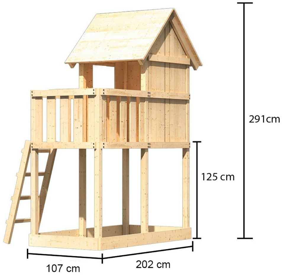 KONIFERA Spielturm Finni, BxTxH: 107x202x291 cm, mit Sandkasten - Thumbnail 7