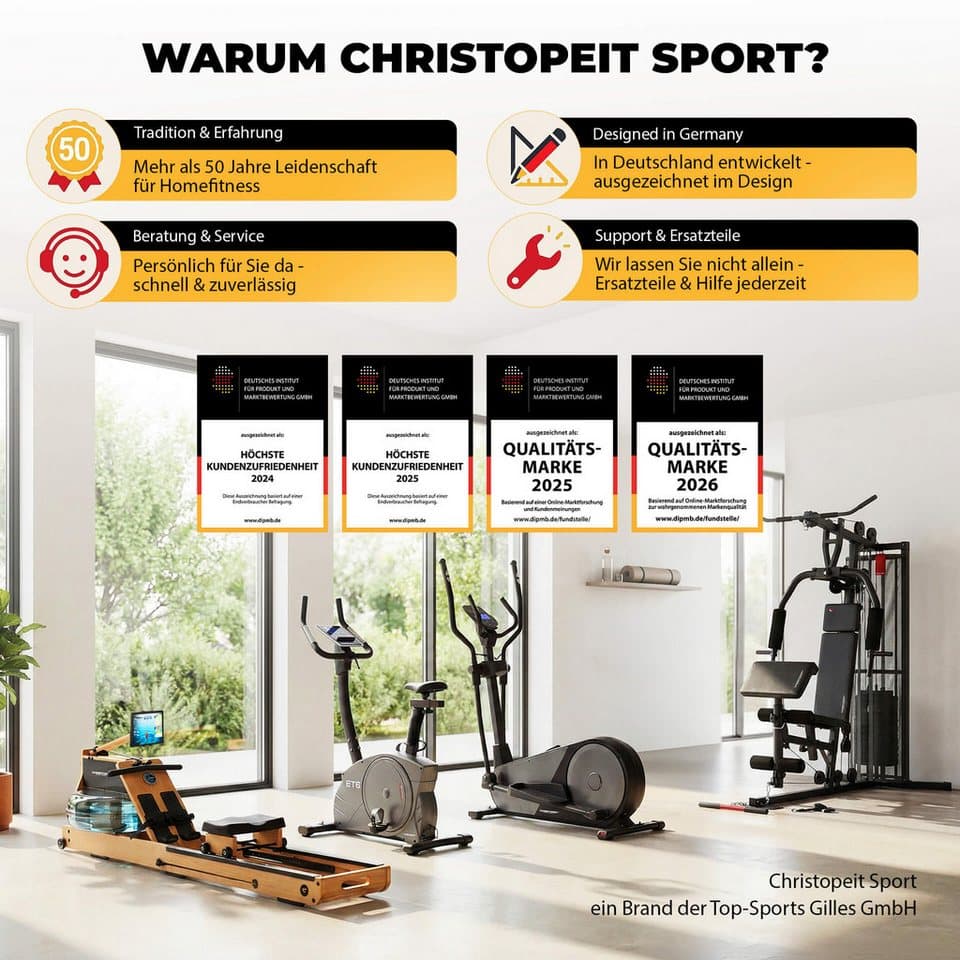 Christopeit Sport® Ruderzugmaschine WP 5000 Wasserrudergerät (Wasserwiderstand, Magnetwiderstand, Wassertank, Holz, Sport), Testsieger Stiftung Warentest Ausgabe 1/2025, Rudermaschine, Holz - Thumbnail 22