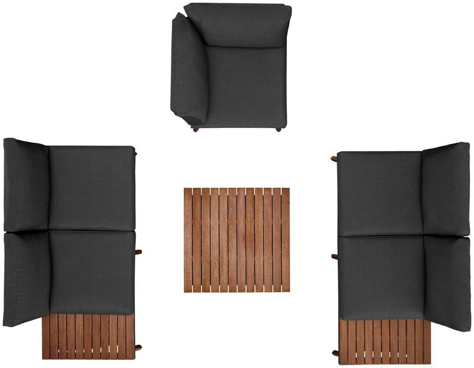 MERXX Gartenlounge-Set Athen, (15-tlg., 1x Eckbank, 1x Tisch 95x95 cm, inkl. Sitz- und Rückenkissen), Aluminiumgestell mit Akazienholz, FSC 100%, Unser Dauertiefpreis - Thumbnail 9