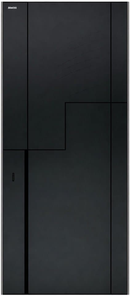 Xlmoebel Zimmertür Elegante schwarze Aluminium-Drehtür mit Einbruchschutz, Made in Europa