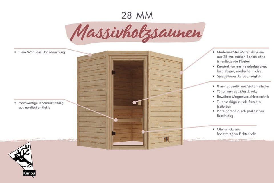 welltime Sauna Lohja, BxTxH: 196 x 170 x 202 cm, 28 mm, verschiedene Varianten - Thumbnail 3