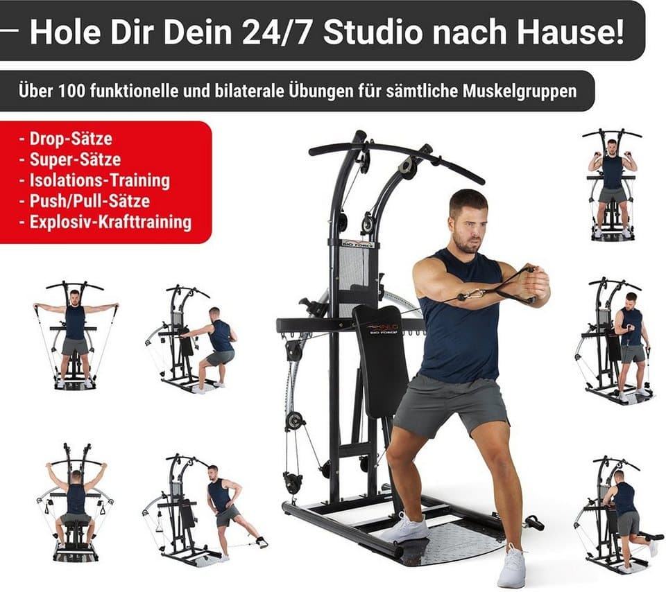 Finnlo by Hammer Kraftstation Bio Force, (Seilzug, Butterflystange, Latzug, Beinpresse und mehr), max. Benutzergewicht 135 kg, max. Trainingsgewicht 110 kg - Thumbnail 6