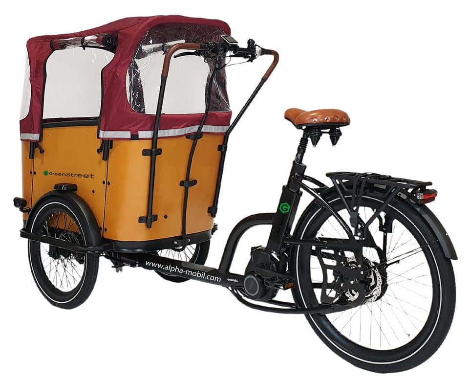 GreenStreet E-Bike Lastenrad Family-Cargo 672 Wh, 8 Gang Shimano Nexus Schaltwerk, Nabenschaltung, Mittelmotor, 672 Wh, Blinker - Thumbnail 12