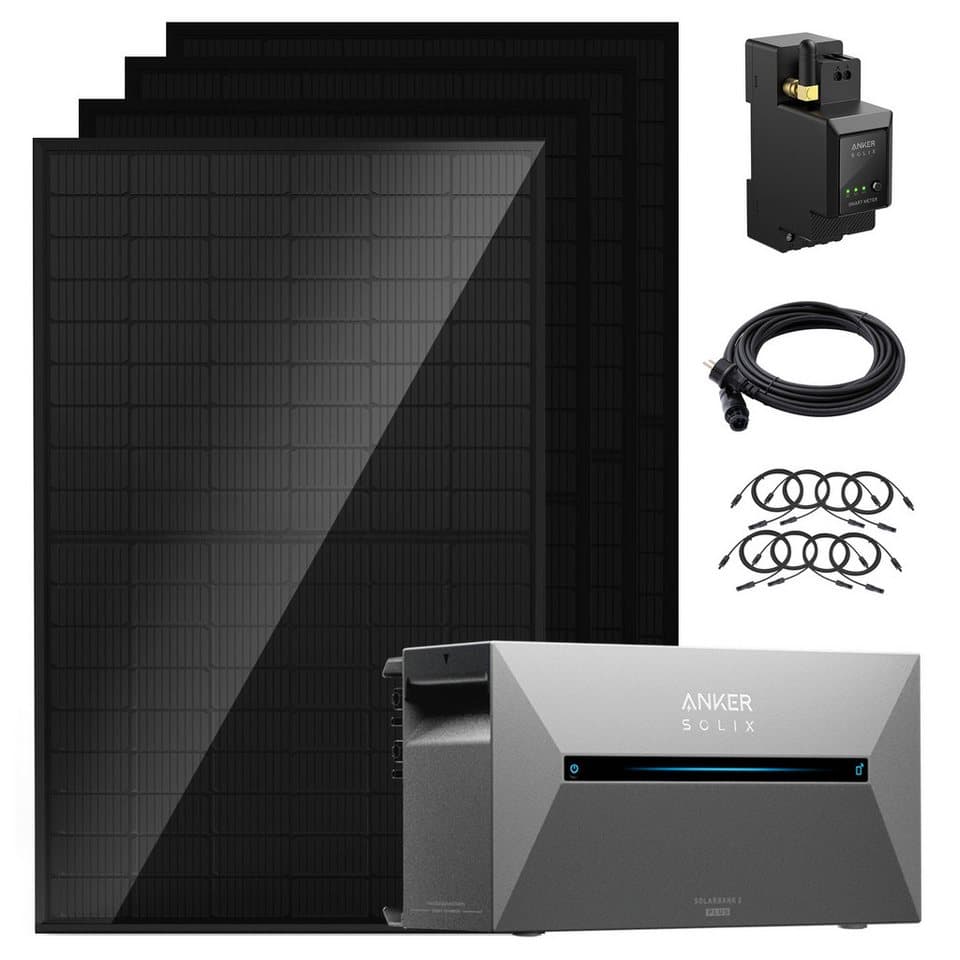 SolarMars Balkonkraftwerk 2000W mit Speicher Anker Solix Solarbank 2 E1600 Pro + BP2700, 2000 W, 0% MwSt