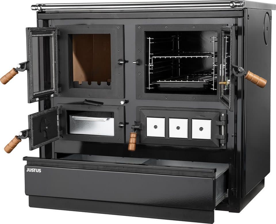 JUSTUS Festbrennstoffherd Rustico-90 2.0, 7,2 kW, Zeitbrand - Thumbnail 2