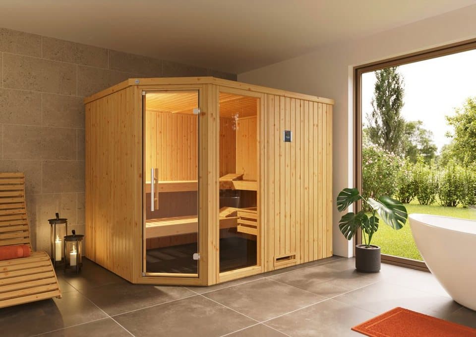 weka Sauna Varberg 4, BxTxH: 244 x 194 x 199 cm, 57 mm, ohne Ofen - Thumbnail 5