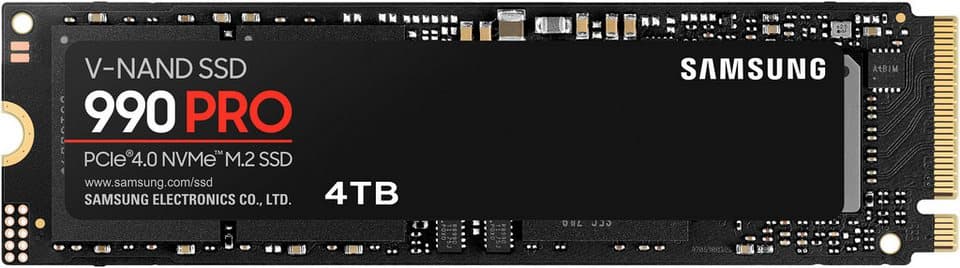 Samsung 990 PRO NVMe™ M.2 interne SSD (4TB) 7450 MB/S Lesegeschwindigkeit, 6900 MB/S Schreibgeschwindigkeit