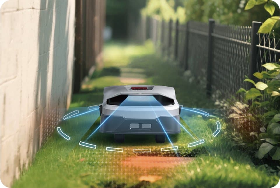 ANTHBOT Rasenmähroboter 90ANT-LMGenie1000, bis 1000 m² Rasenfläche, (KI‑Hindernisvermeidung, Multi‑Zonen-Verwaltung), Kabellose Installation, Full‑Band‑RTK mit 4 KI‑Kameras - Thumbnail 10