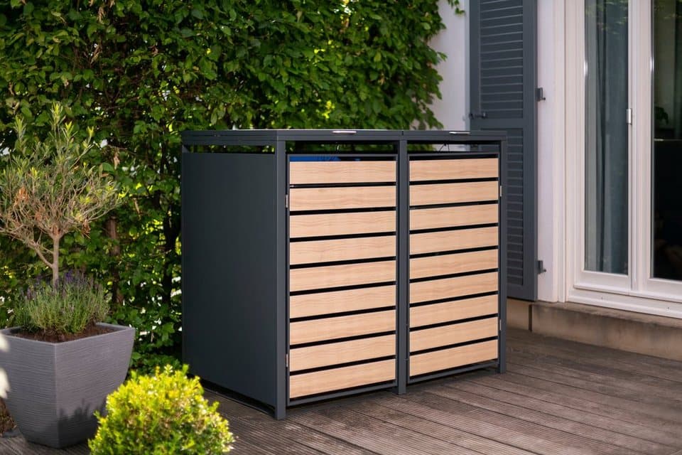 WESTMANN Mülltonnenbox für 2 Mülltonnen à 240 l, HxBxT: 116x132x80cm, mit Gasdruckfedern und Deckeldämpfern - Thumbnail 21