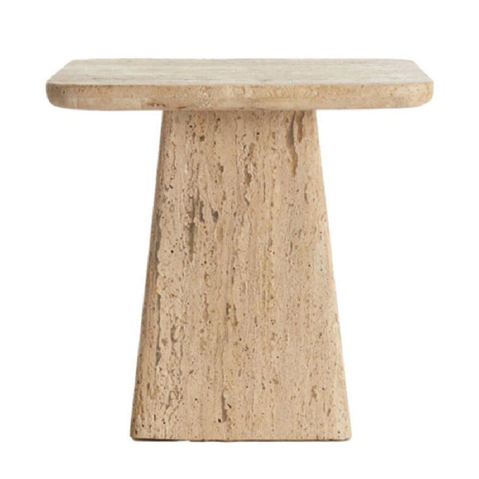 Light & Living Beistelltisch Beistelltisch Kepami Travertin Marmor Sand (45x42cm) - Thumbnail 2