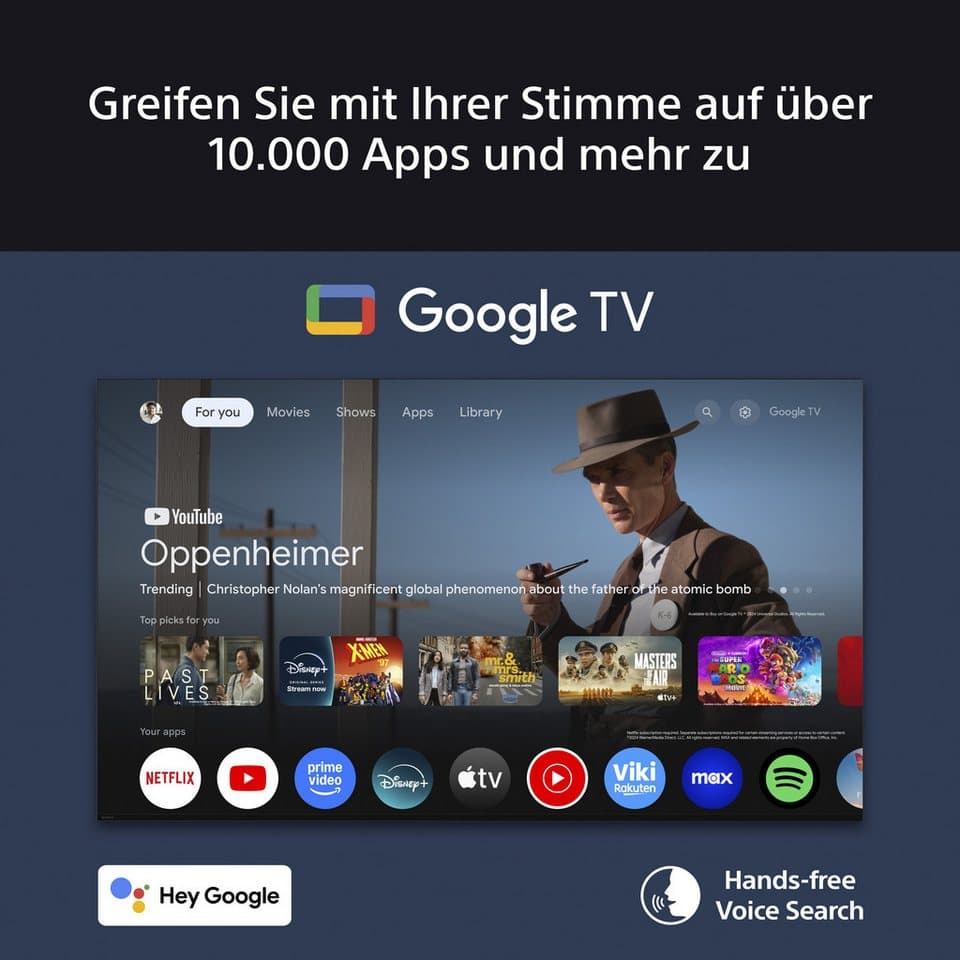 Sony K-65XR80 OLED-Fernseher (164 cm/65 Zoll, 4K Ultra HD, Smart-TV, Google TV, BRAVIA 8, 4K HDR, Dolby Vision & Atmos + Bar 8) - Thumbnail 9
