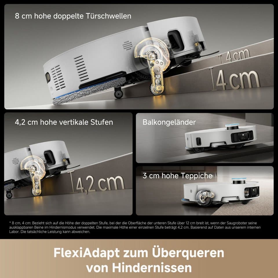 Dreame Saugroboter mit Wischfunktion Matrix 10 Ultra, 700 W, mit Beutel, Mop-Wechsel, drei Reinigungsmittel, überwindet Hindernisse, 30.000 Pa - Thumbnail 6
